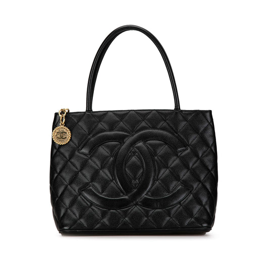 Chanel Caviar Medallion Tote Black
