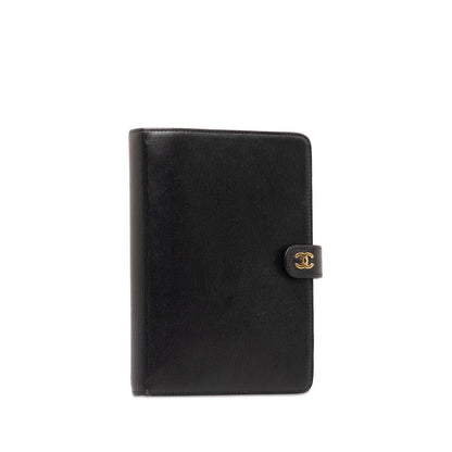 Chanel Coco Handbook Cover Binder 6 s Black Leather  Chanel