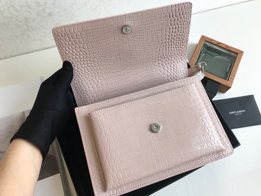 Yves Saint Laurent Sunset Medium Chain Bag Light Pink