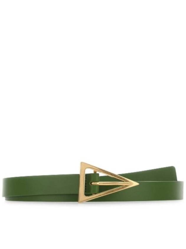 Luxury Bottega Veneta Triangle Buckle Leather Belt Green