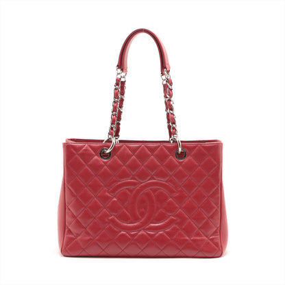 Chanel GST Caviar S Tote Top Bag Red Silver Gold  17th