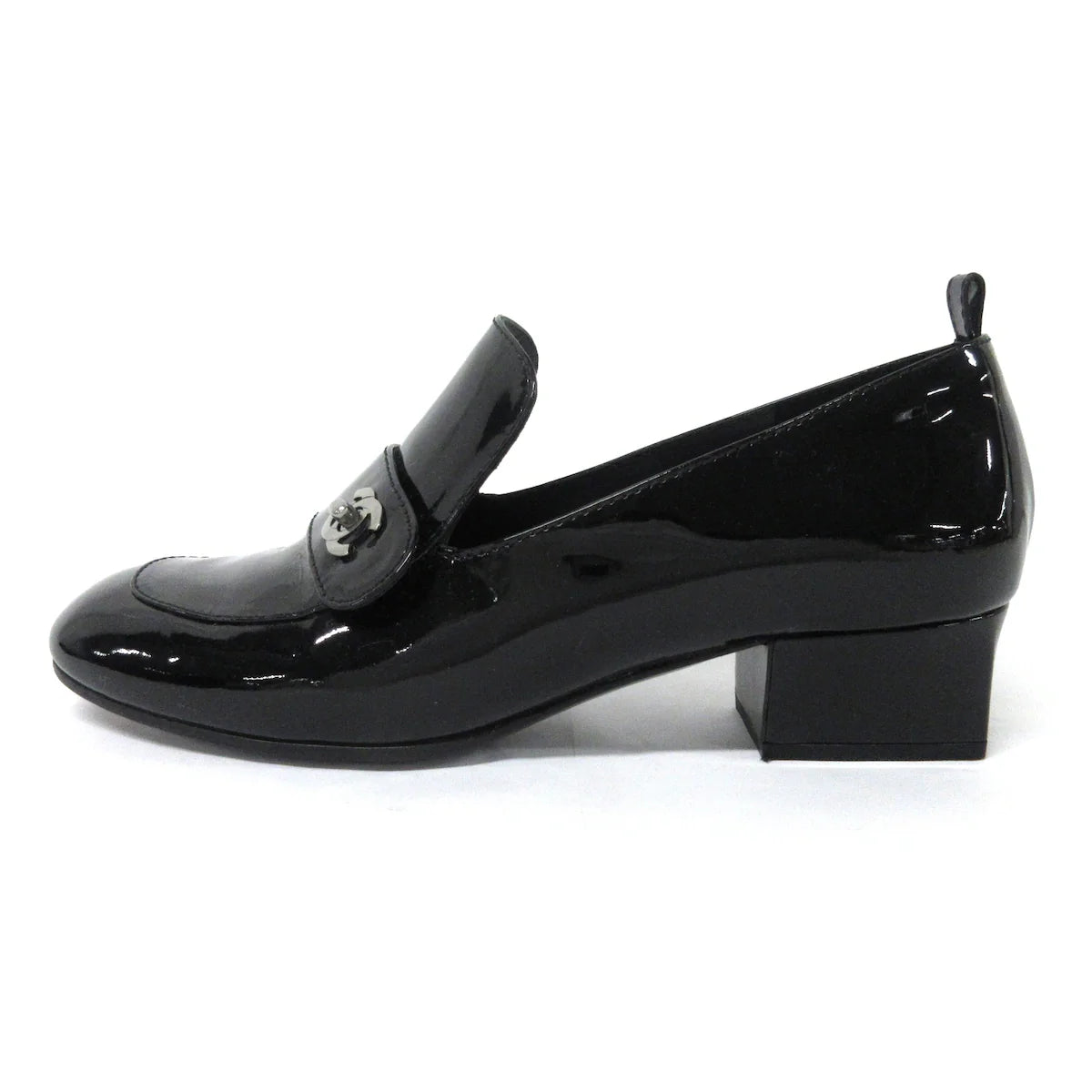 Chanel Black patent pumps