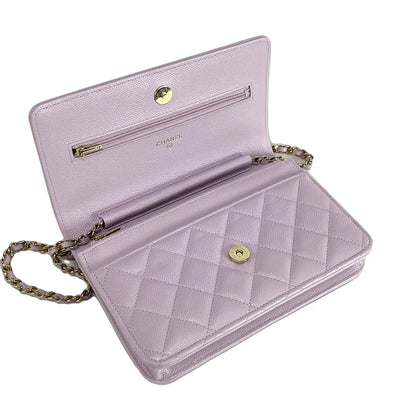 Chanel Light Purple Wallet On Chain