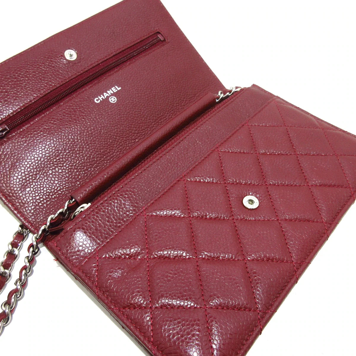 Chanel Red Wallet On Chain