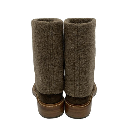 Chanel brown suede boots