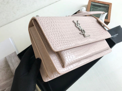 Yves Saint Laurent Sunset Medium Chain Bag Light Pink