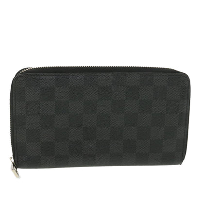 LOUIS VUITTON Damier Graphite Zippy Organizer Long Wallet N63077 LV Auth 38242