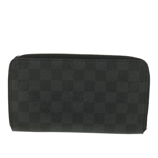 LOUIS VUITTON Damier Graphite Zippy Organizer Long Wallet N63077 LV Auth 38242