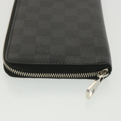 LOUIS VUITTON Damier Graphite Zippy Organizer Long Wallet N63077 LV Auth 38242