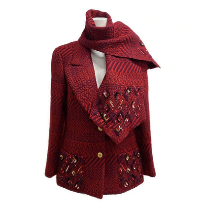 Chanel bordeaux wool jacket