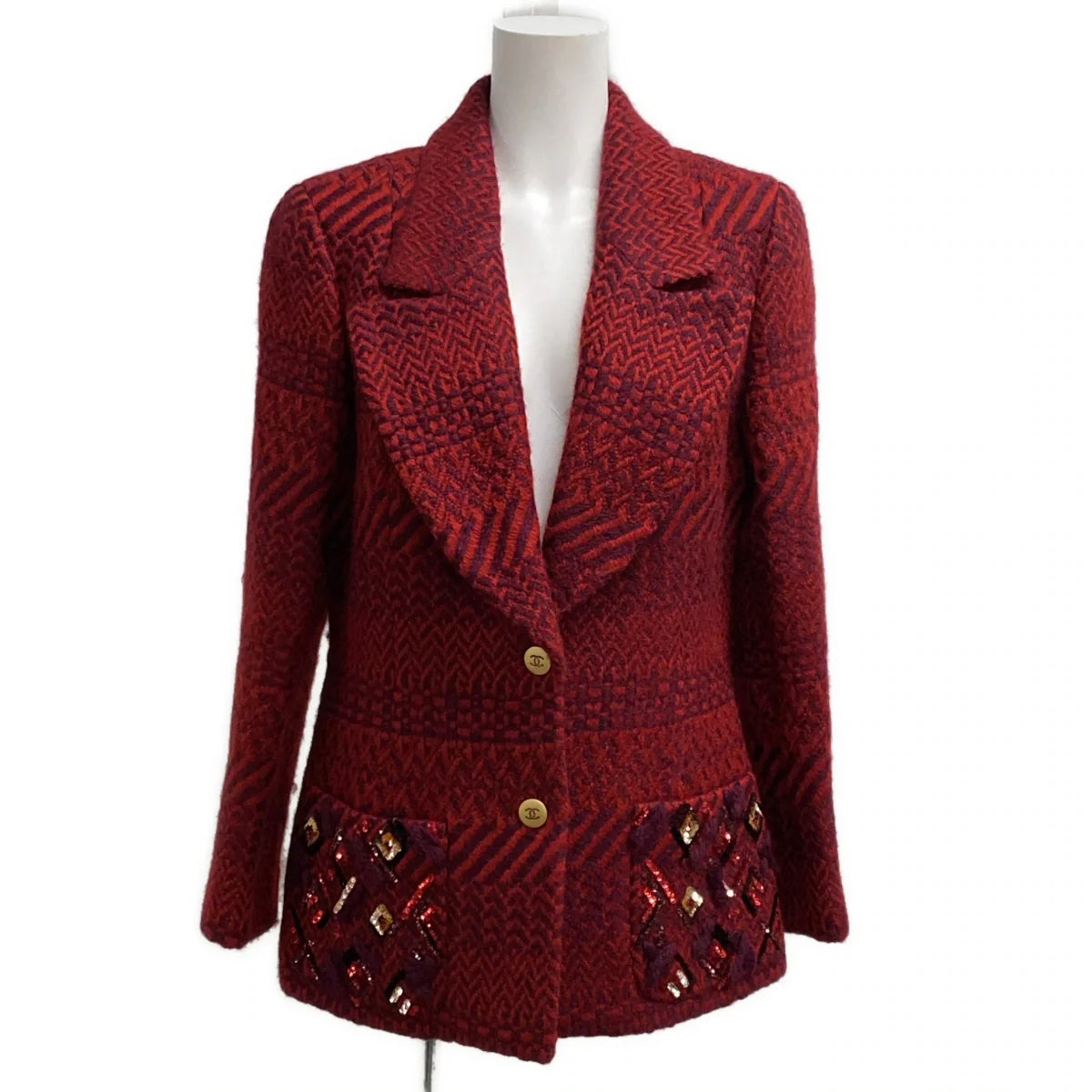 Chanel bordeaux wool jacket