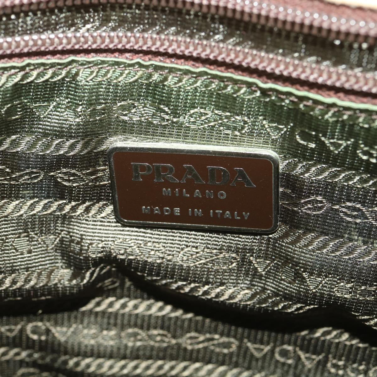 Prada Shoulder Bag Nylon Khaki  38297