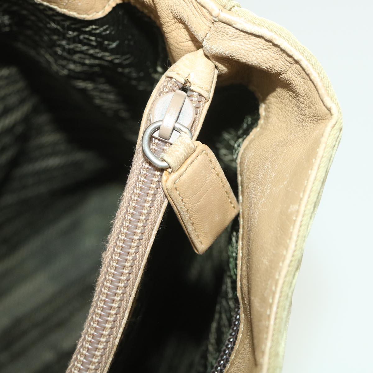 Prada Shoulder Bag Nylon Khaki  38297