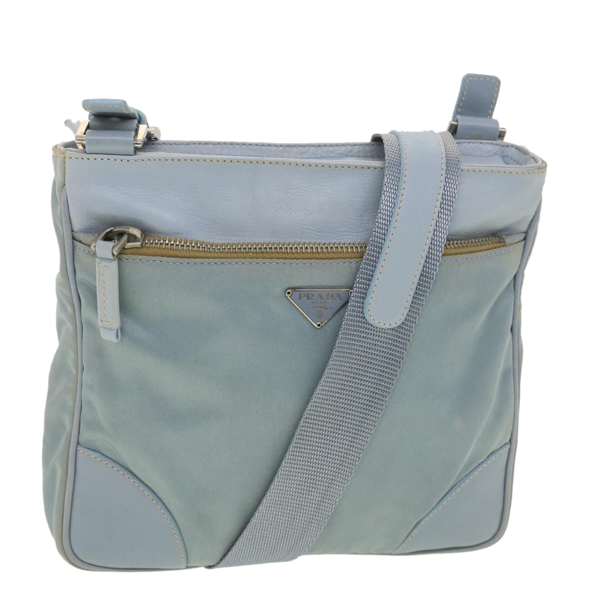 Prada Shoulder Bag Nylon Light Blue  38317