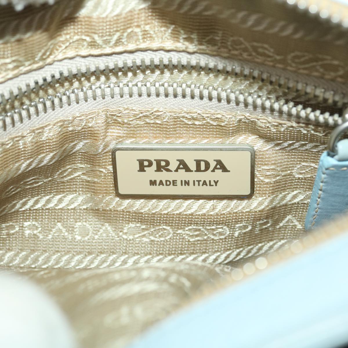 Prada Shoulder Bag Nylon Light Blue  38317