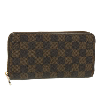 LOUIS VUITTON Damier Ebene Zippy Wallet Long Wallet N41661 LV Auth 38366