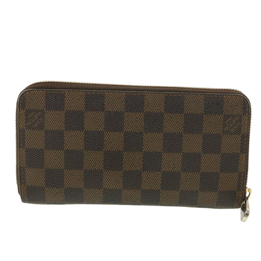 LOUIS VUITTON Damier Ebene Zippy Wallet Long Wallet N41661 LV Auth 38366