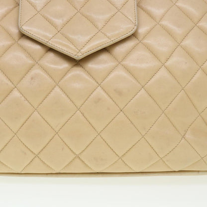 Chanel Chain Shoulder Bag Lamb Skin Beige CC Auth