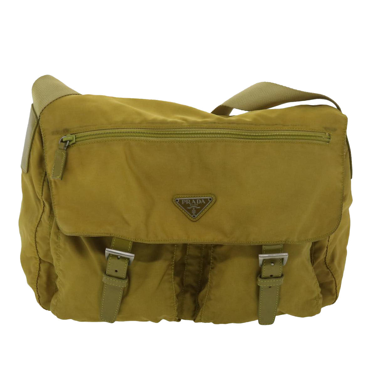 Prada Shoulder Bag Nylon Yellow  38487