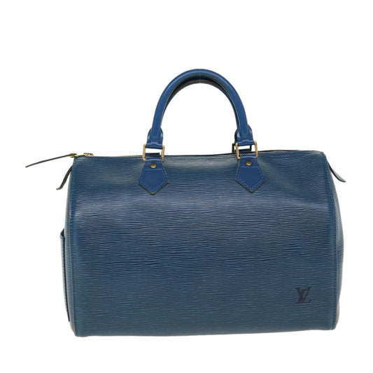 LOUIS VUITTON Epi Speedy 30 Hand Bag Toledo Blue M43005 LV Auth 38527