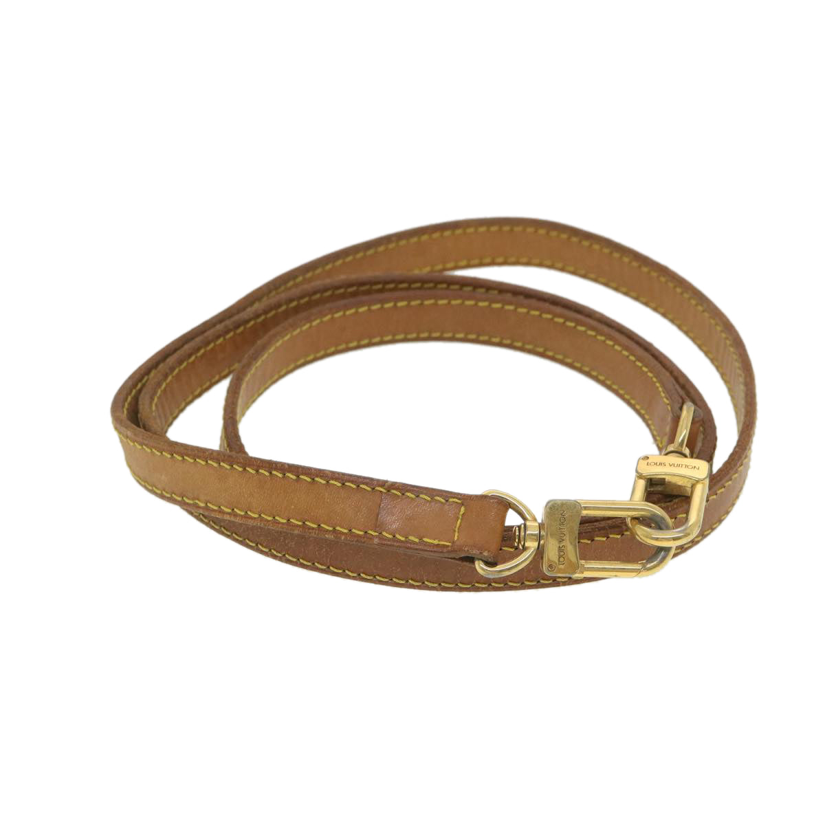 LOUIS VUITTON Shoulder Strap Leather 47.2"" Beige LV 38620