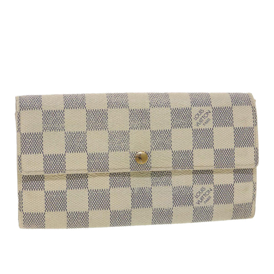LOUIS VUITTON Damier Azur Portefeuille Sarah Long Wallet N63208 LV 38621