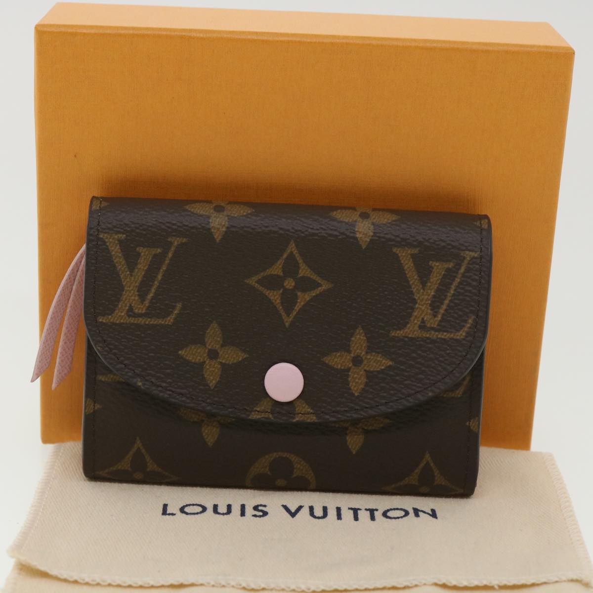 LOUIS VUITTON Porte Monnaie Rosalie Coin Purse Rose Valerine M62361 Auth 38648