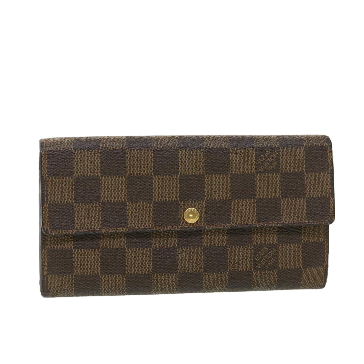 LOUIS VUITTON Damier Ebene Portefeuille Sarah Long Wallet N61734 LV 38741