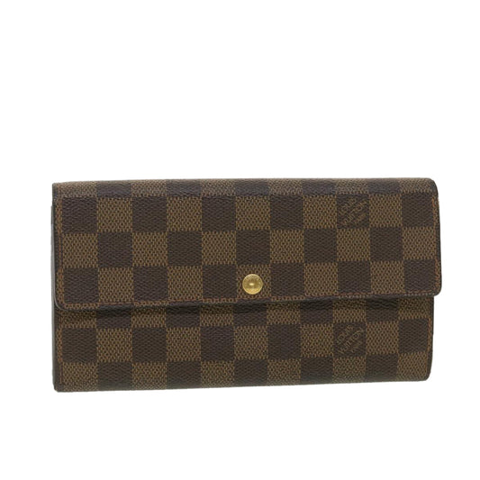 LOUIS VUITTON Damier Ebene Portefeuille Sarah Long Wallet N61734 LV 38741