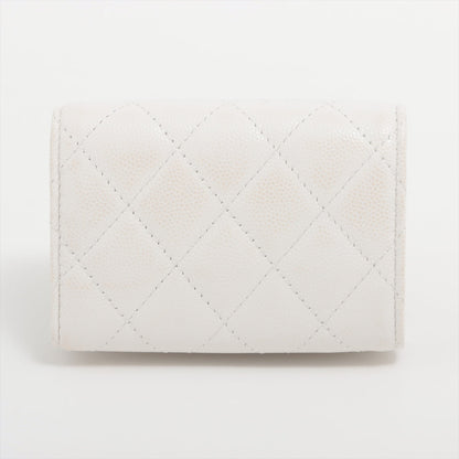 Chanel Matrasse Caviar S Compact Wallet White Gold  Random