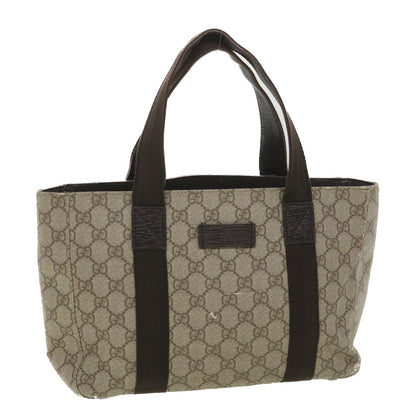GUCCI GG Canvas Hand Bag PVC Leather Beige 141976  38817