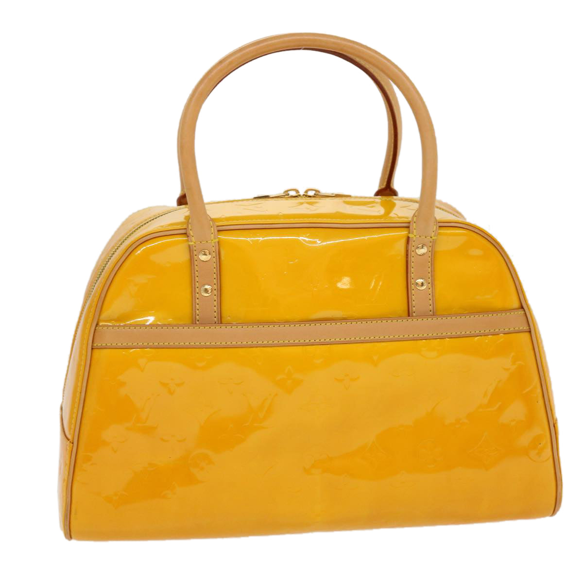 LOUIS VUITTON Monogram Vernis Tompkins Square Hand Bag Jaune M91102 38821