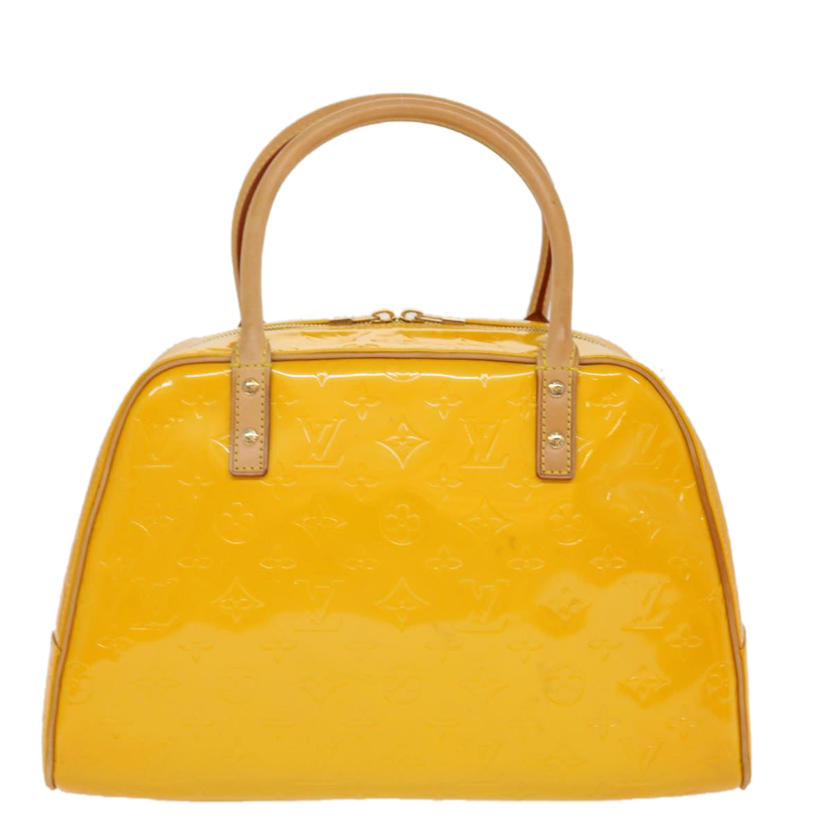 LOUIS VUITTON Monogram Vernis Tompkins Square Hand Bag Jaune M91102 38821