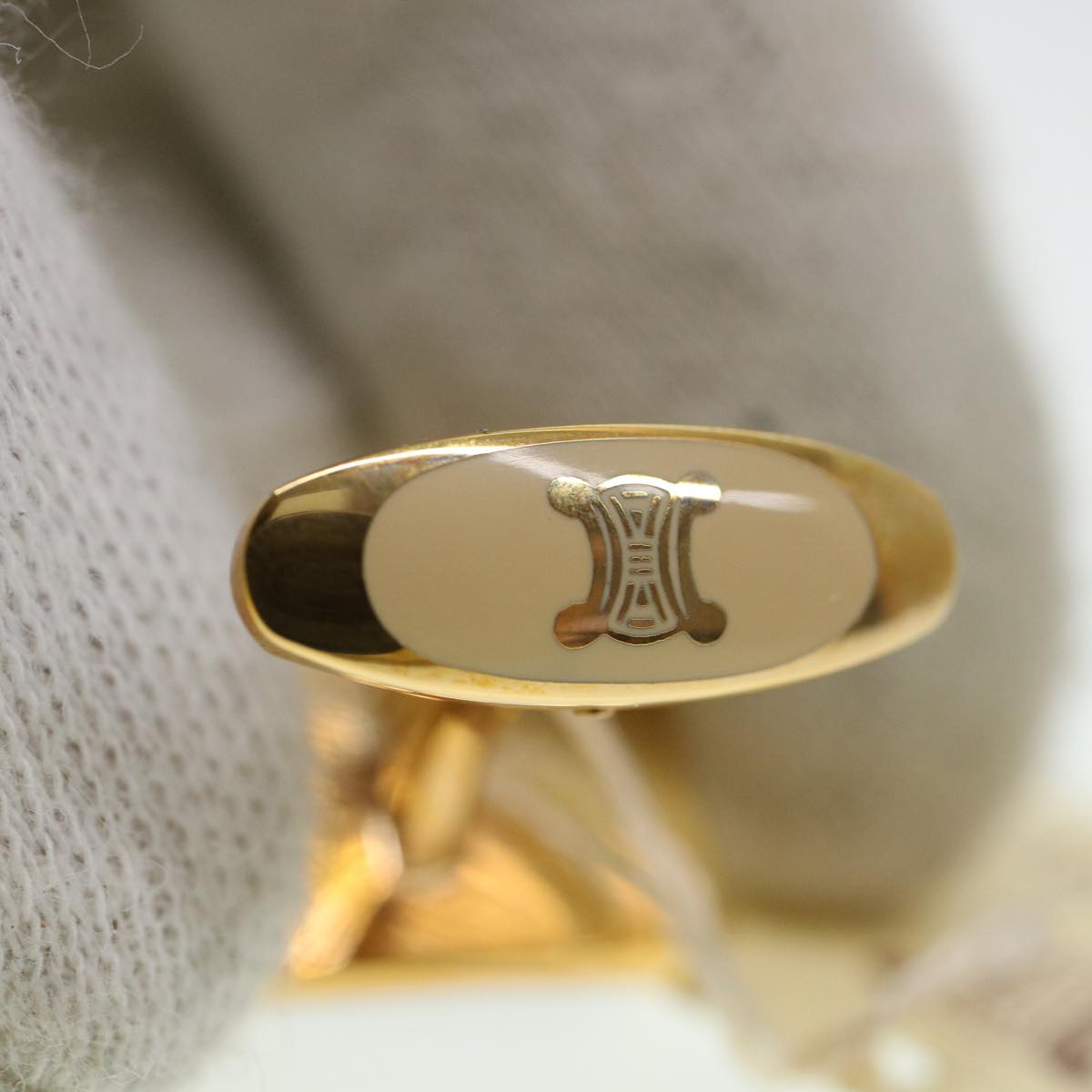 Celine Nek Tie Pin Cuffs Silver  38831