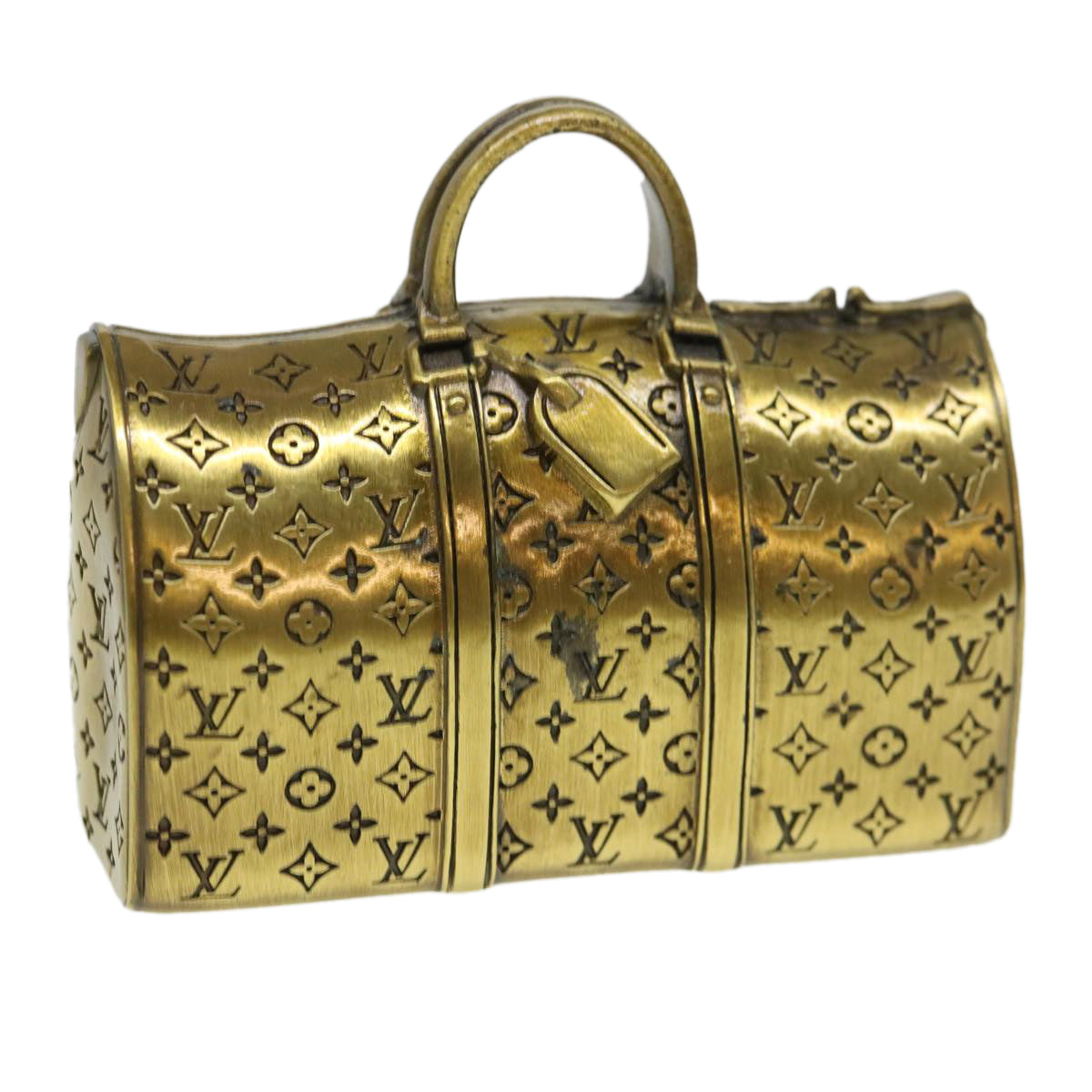 LOUIS VUITTON Keepall Motif Paper Weight Metal Gold Tone LV 38854A
