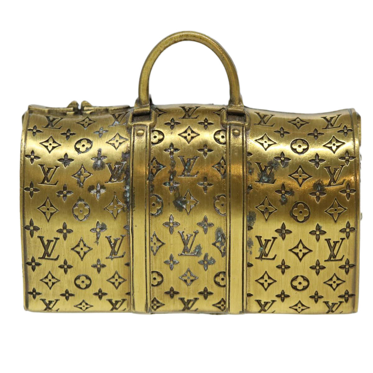 LOUIS VUITTON Keepall Motif Paper Weight Metal Gold Tone LV 38854A