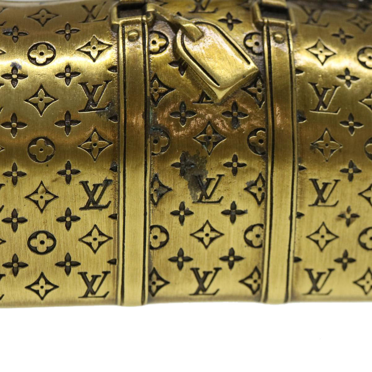 LOUIS VUITTON Keepall Motif Paper Weight Metal Gold Tone LV 38854A