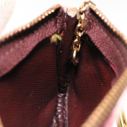 LOUIS VUITTON Monogram Mini Pochette Cles Coin Purse Red M92238 LV 38881
