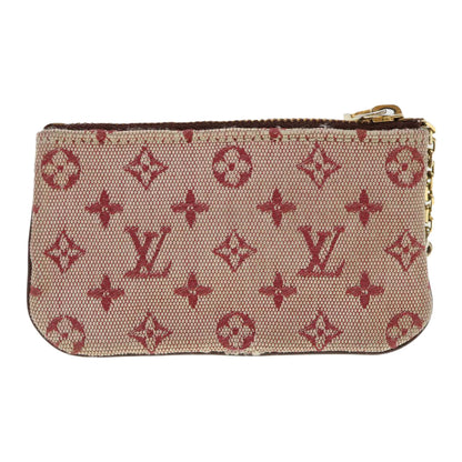 LOUIS VUITTON Monogram Mini Pochette Cles Coin Purse Red M92238 LV 38881