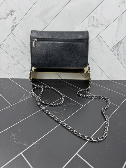 Chanel Black Caviar Leather Wallet on a Chain