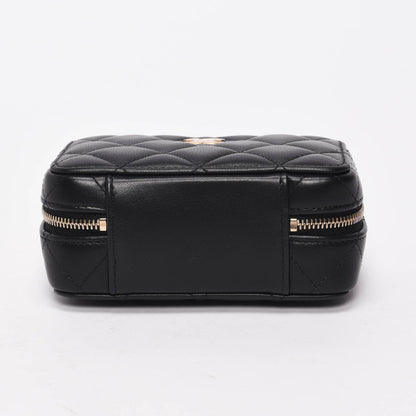 Chanel Black Quilted Lambskin Chain Handle Vanity Bag