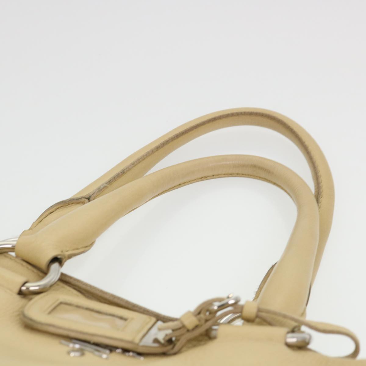 Prada Hand Bag Leather 2way Beige  38909