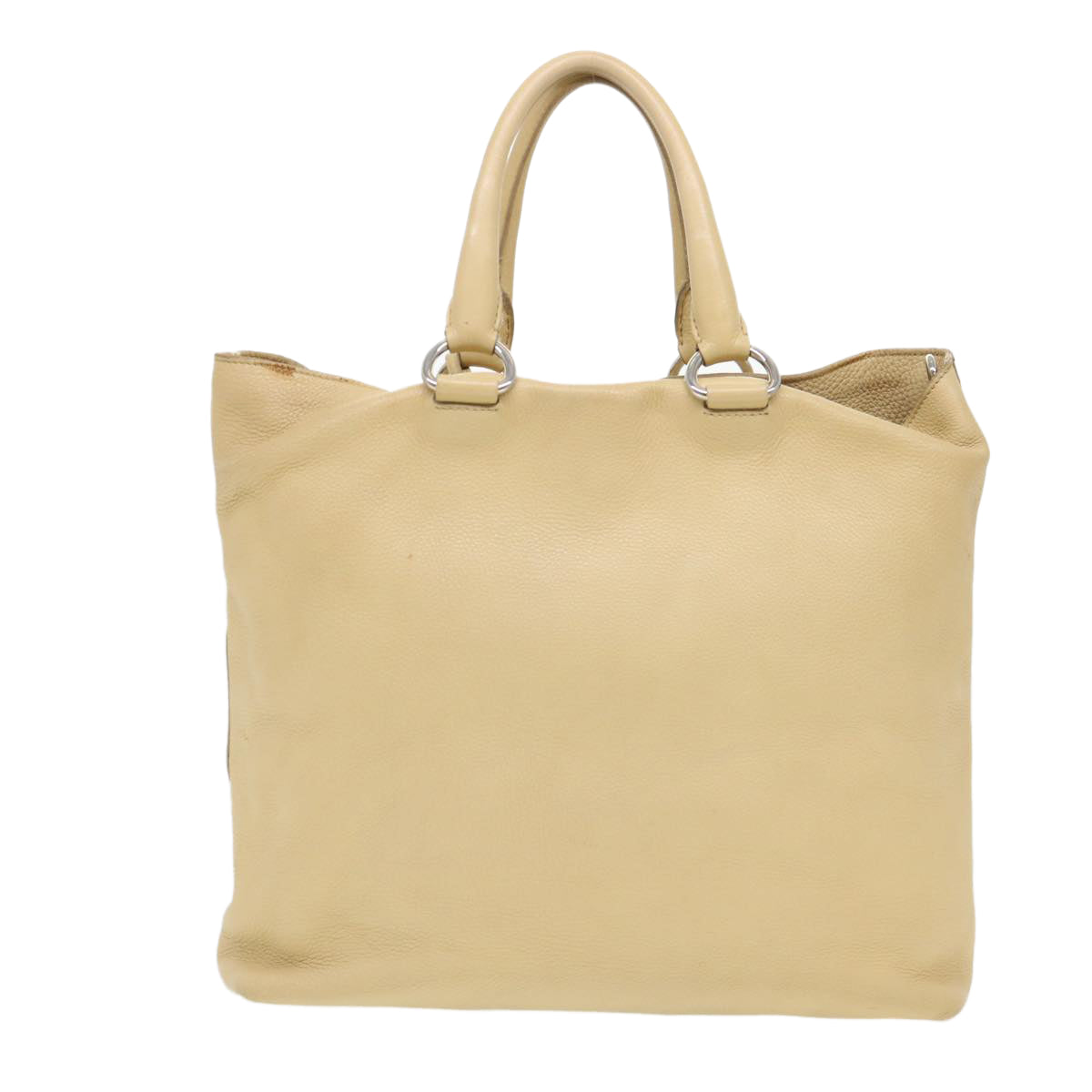 Prada Hand Bag Leather 2way Beige  38909