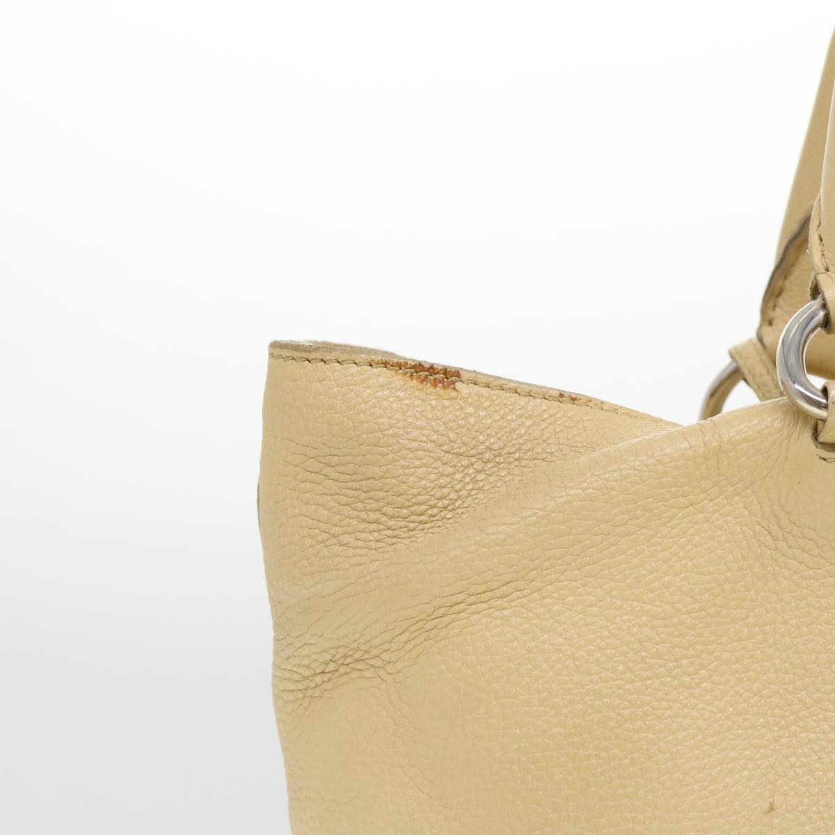 Prada Hand Bag Leather 2way Beige  38909