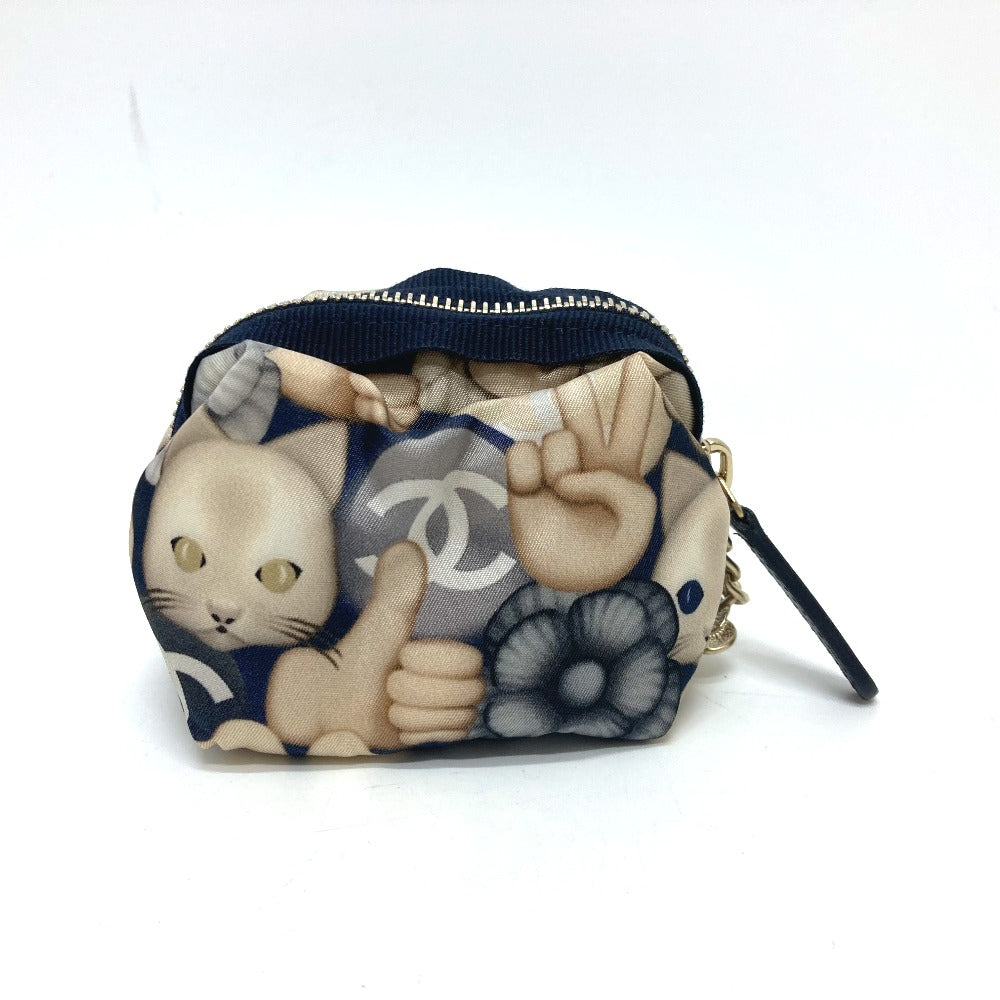 CHANEL Cosmetics Pouch Nylon multicolor Choupette Cat Print