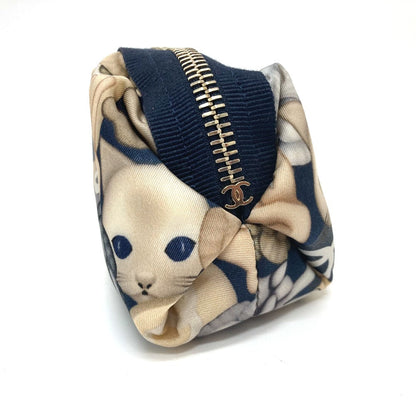 CHANEL Cosmetics Pouch Nylon multicolor Choupette Cat Print