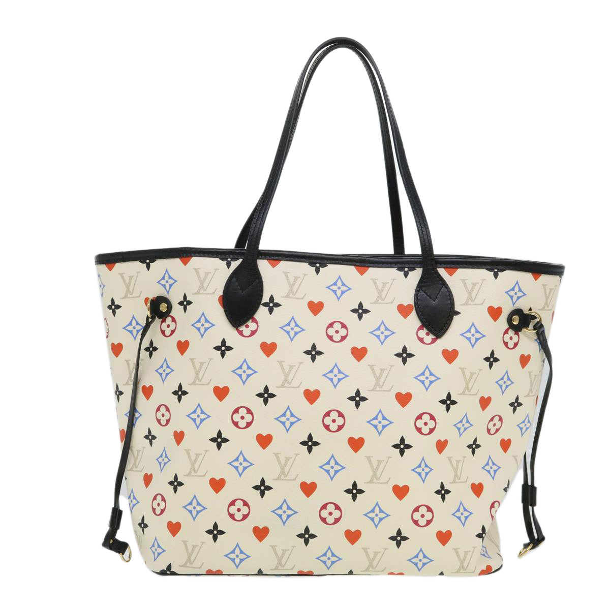 LOUIS VUITTON Monogram Game Neverfull MM Tote Bag White M57462 LV 38983A