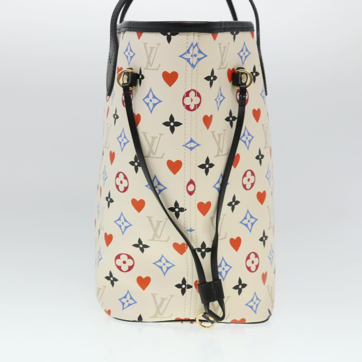 LOUIS VUITTON Monogram Game Neverfull MM Tote Bag White M57462 LV 38983A