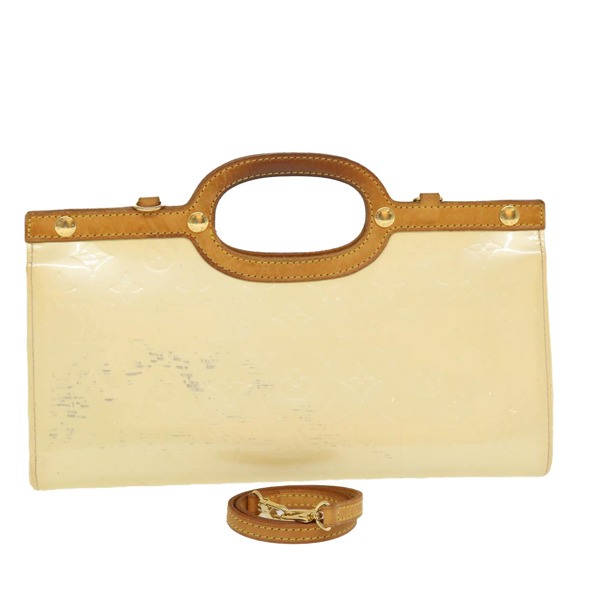 LOUIS VUITTON Monogram Vernis Roxbury Drive Hand Bag Perle M91374 LV 38988