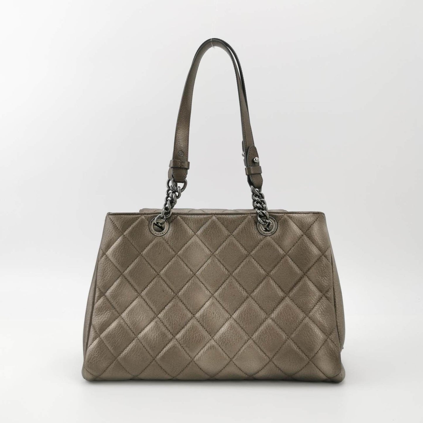 Chanel Portobello ChainTote Bag Bronze Metallic Silver Calfskin